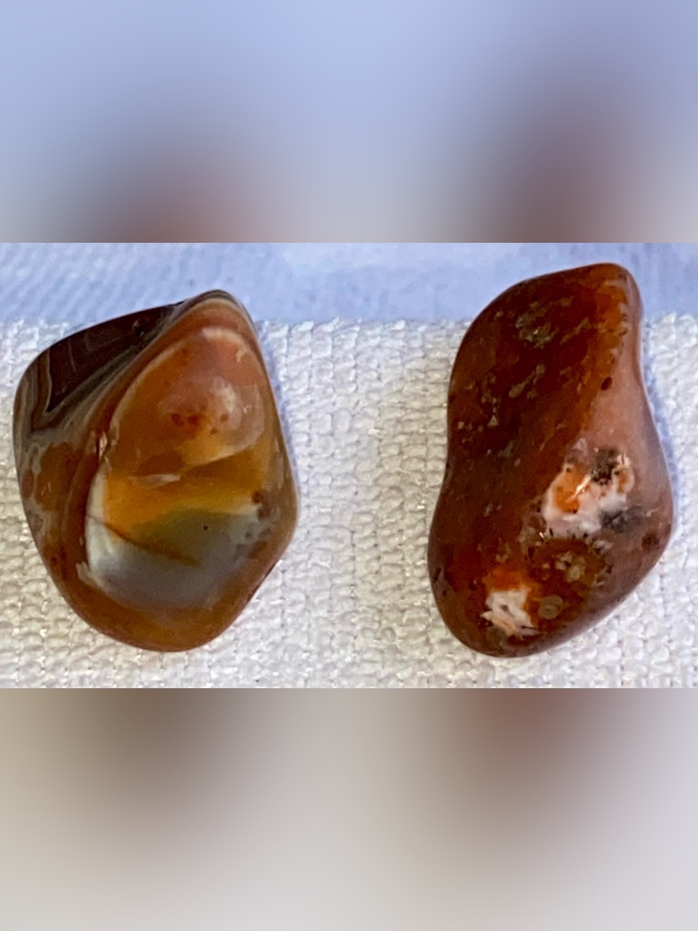 GL Agates Polished Light Polished Banded Stone Set, 1 Typical, One w/Purple Ston
